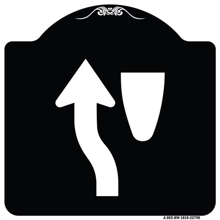 SIGNMISSION Traffic Keep Left Symbol Heavy-Gauge Aluminum Architectural Sign, 18" x 18", BW-1818-22790 A-DES-BW-1818-22790